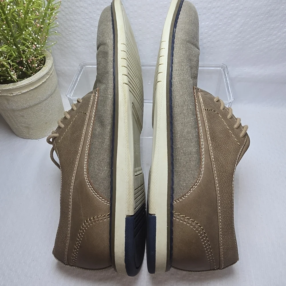 HAWKER RYE MENS ABELU CANVAS SPORT DERBY SHOE BEIGE TAN SIZE 10